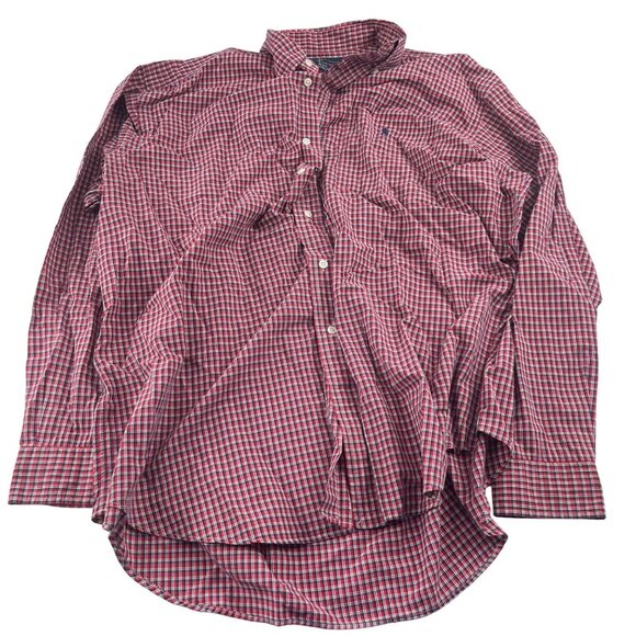 Ralph Lauren XL Blake Red & Blue Check Long Sleeve Dress Shirt - Picture 1 of 4